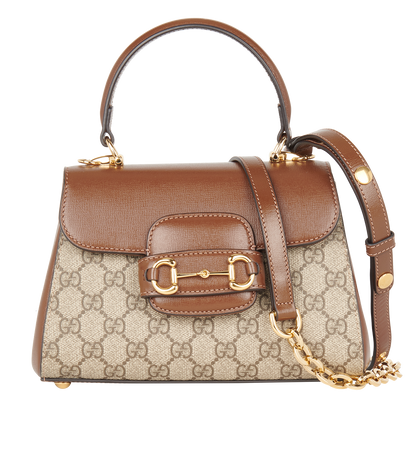 Horsebit 1955 Mini, £1,400, Handbags, Brown, Canvas/Leather, Front view